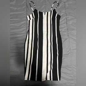 Black and white midi dress